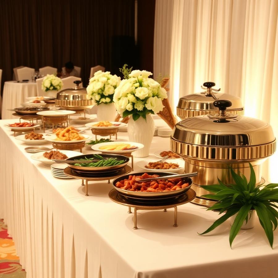 Buffet pernikahan elegan Rai Catering
